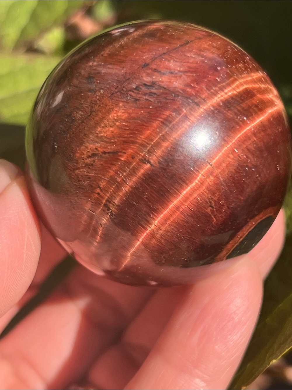 Red (9) Tiger's Eye Sphere - crystal